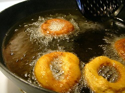 frying donuts